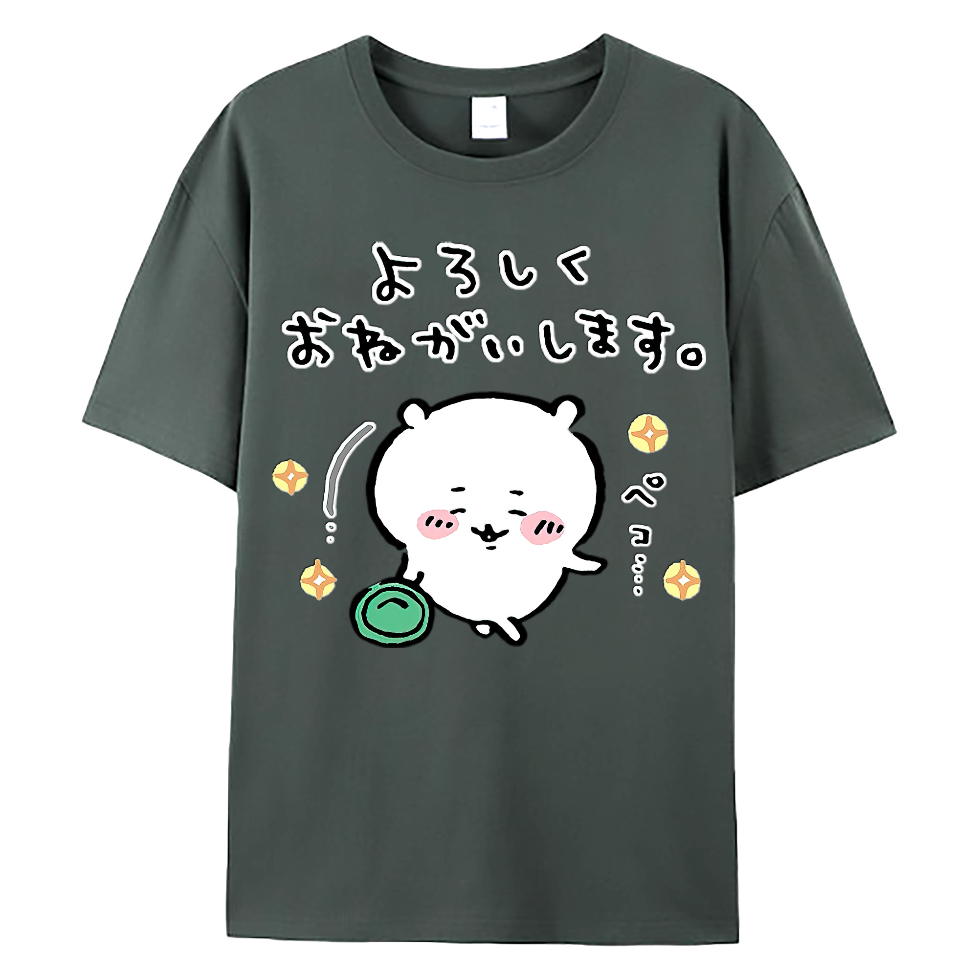 （画像用） ちいかわ ちいかわ Chii-kawa chiikawa 綿100％ メンズ半袖Tシャツ｜肌触りやわらか＆通気性